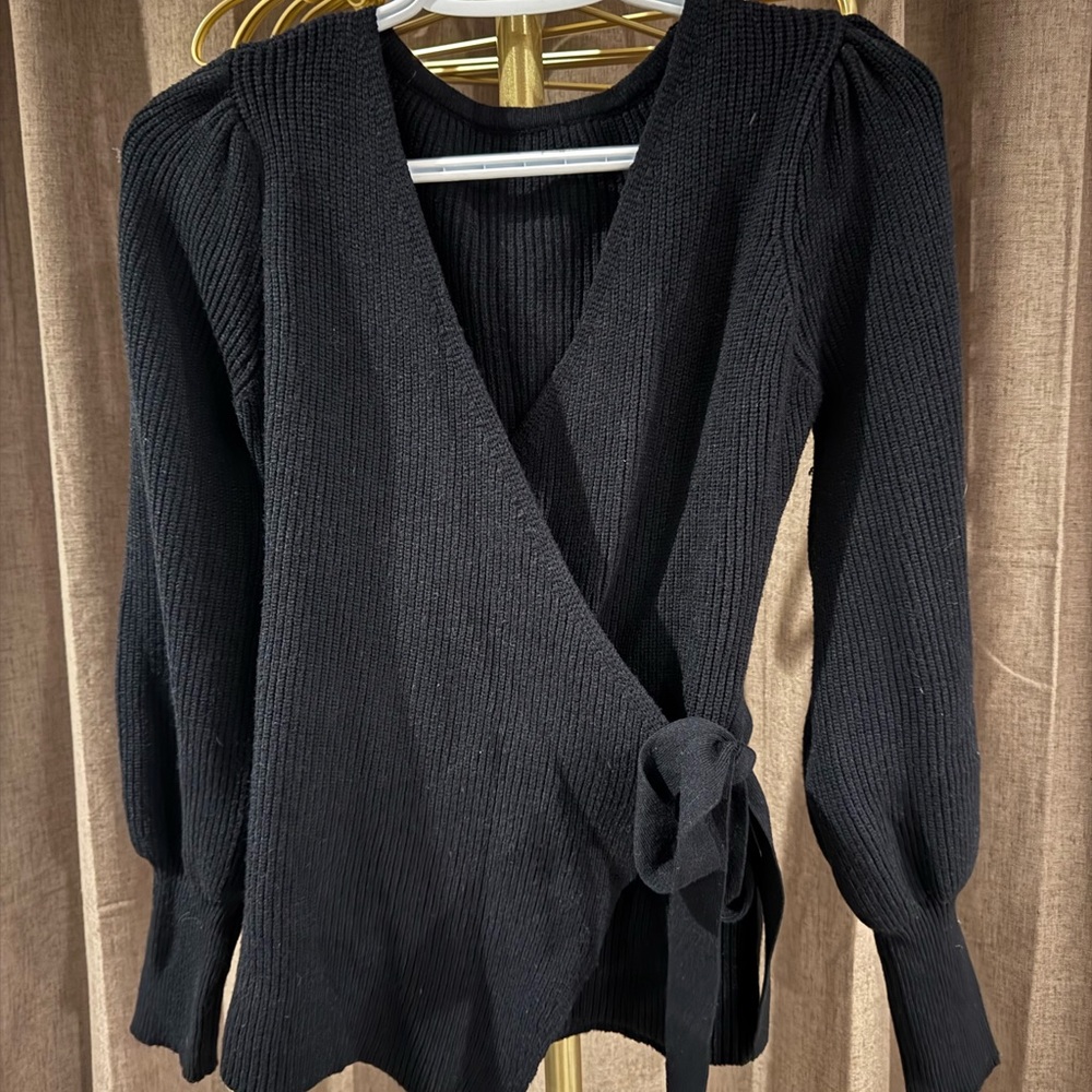 Black Wrap Sweater